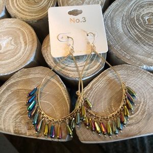 NWT multi colored beaded dangle earrings!!